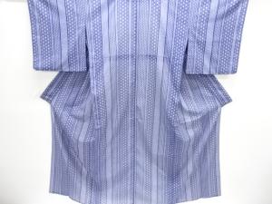 駒絽麻の葉疋田模様小紋着物